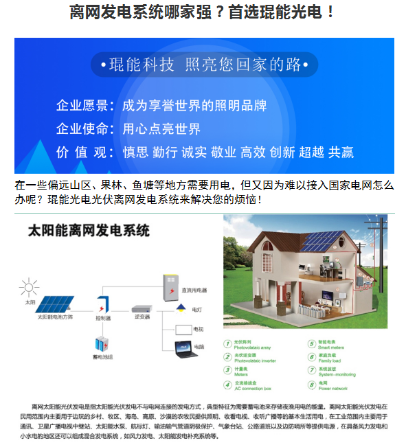 離網(wǎng)發(fā)電系統(tǒng)哪家強(qiáng)？首選琨能光電！